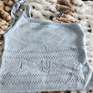 BNWT Y2K Light Blue Knit One-Shoulder Tank Top